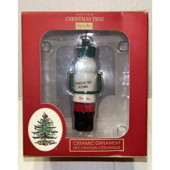 NWT Spode Christmas Tree Ceramic Nutcracker Ornament w/ Box 3.75" Tall - Picture 5 of 9